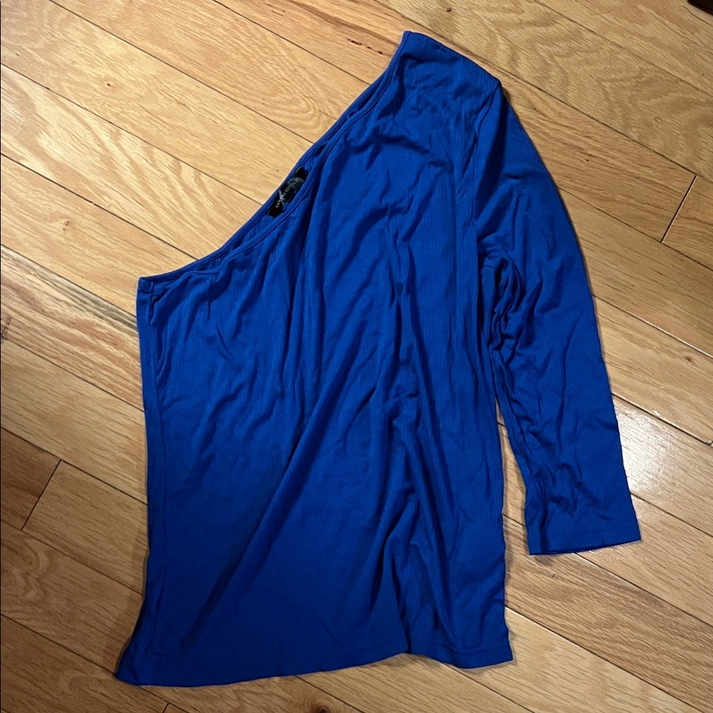 Banana Republic Vibrant Blue Asymmetrical Blouse